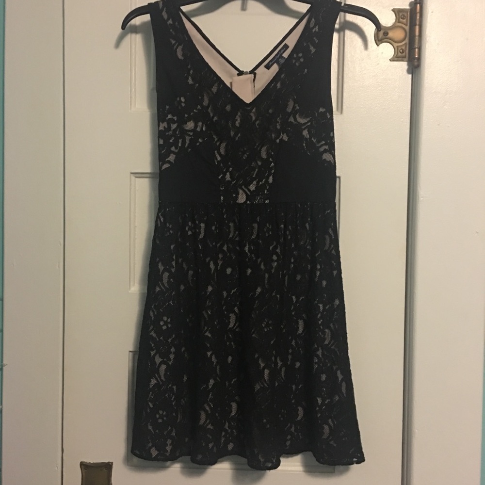 American Eagle Outfitters Black Lace Mini Dress